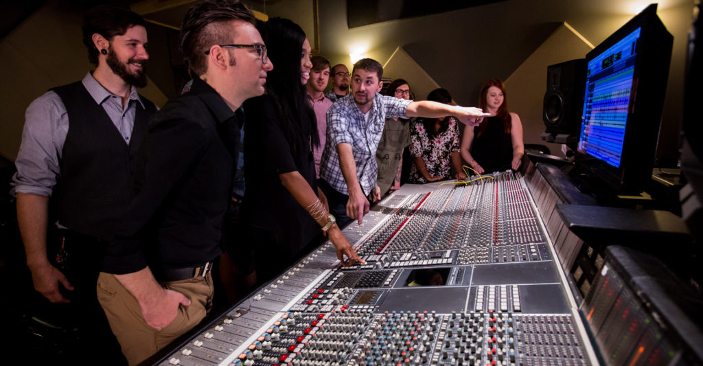 Dark Horse Institute Audio Engineering Students at Console